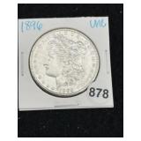 1896 UNC Morgan Silver Dollar Coin