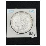 1900 UNC Morgan Silver Dollar Coin