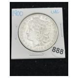 1900 UNC Morgan Silver Dollar Coin