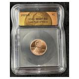 2025-P ICG - MS67 RD Last Year of Issue Penny Coin