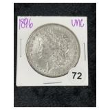 1896 UNC Morgan Silver Dollar Coin