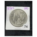 1879 S UNC Morgan Silver Dollar Coin