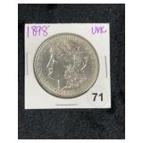 1898 UNC Morgan Silver Dollar Coin