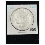 1900 UNC Morgan Silver Dollar Coin