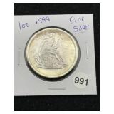 1 Ounce .999 Fine Silver Round Coin