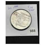 1 Ounce .999 Fine Silver Round Coin