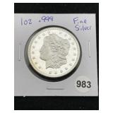 1 Ounce .999 Fine Silver Round Coin