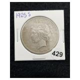 1925 S Peace Silver Dollar Coin