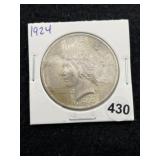 1924 Peace Silver Dollar Coin