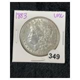 1883 UNC Morgan Silver Dollar Coin