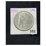 1882 UNC Morgan Silver Dollar Coin
