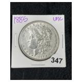 1885 UNC Morgan Silver Dollar Coin