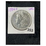 1884 O UNC Morgan Silver Dollar Coin