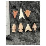 Group of Arrow Points Indian Artifact Arrowhead