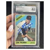 1966 Topps Jim Palmer Hand Signed Authentic Autogr