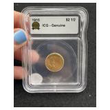 1915 ICG - Genuine $2 1/2 Gold Dollar Coin