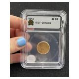 1913 ICG - Genuine $2 1/2 Gold Dollar Coin