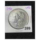 1896 UNC Morgan Silver Dollar Coin
