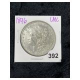 1896 UNC Morgan Silver Dollar Coin