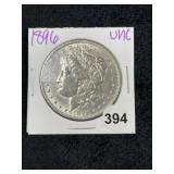 1896 UNC Morgan Silver Dollar Coin