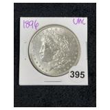1896 UNC Morgan Silver Dollar Coin