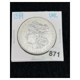 1889 UNC Morgan Silver Dollar Coin