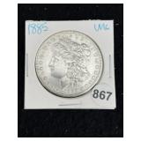 1885 UNC Morgan Silver Dollar Coin