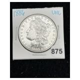1886 UNC Morgan Silver Dollar Coin