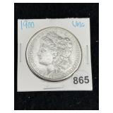 1900 UNC Morgan Silver Dollar Coin