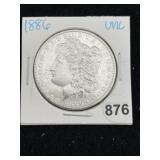 1886 UNC Morgan Silver Dollar Coin
