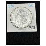 1886 UNC Morgan Silver Dollar Coin