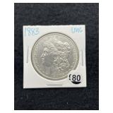 1883 UNC Morgan Silver Dollar Coin