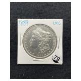 1889 UNC Morgan Silver Dollar Coin
