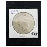1922 S Peace Silver Dollar Coin