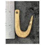 2" Bone Hook from Mason County, Kentucky Indian Ar