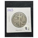 1943 Walking Liberty Half Dollar Silver Coin