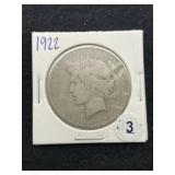 1922 Peace Silver Dollar Coin