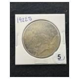 1922 S Peace Silver Dollar Coin