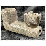 Bear Effigy Stone Pipe Indian Artifact Arrowhead