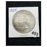 1924 Peace Silver Dollar Coin
