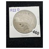 1922 D Peace Silver Dollar Coin