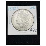 1878 S UNC Morgan Silver Dollar Coin