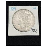 1889 UNC Morgan Silver Dollar Coin