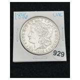 1896 UNC Morgan Silver Dollar Coin