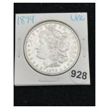 1879 UNC Morgan Silver Dollar Coin
