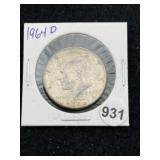 1964 Kennedy Half Dollar Silver Coin