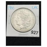 1900 UNC Morgan Silver Dollar Coin