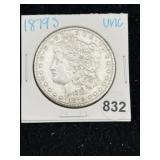 1879 S UNC Morgan Silver Dollar Coin