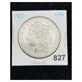 1900 UNC Morgan Silver Dollar Coin
