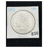 1883 UNC Morgan Silver Dollar Coin